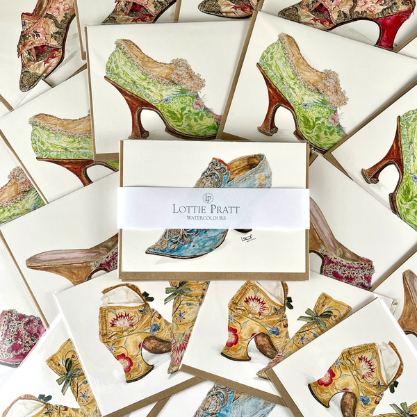 Antique Shoes, Set of 6 Cards