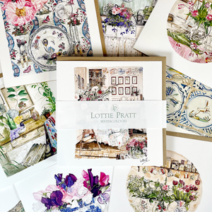 Lottie Pratt watercolour greeting cards in a set of six